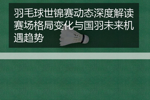 羽毛球世锦赛动态深度解读赛场格局变化与国羽未来机遇趋势