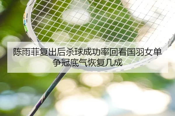 陈雨菲复出后杀球成功率回看国羽女单争冠底气恢复几成